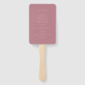 Modernes Minimalistisches Hochzeitsprogramm für Ro Fächer (Rückseite)