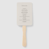 Modernes Minimalistisches Hochzeitsprogramm für Sc Fächer (Rückseite)