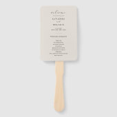 Modernes Minimalistisches Hochzeitsprogramm für Sc Fächer (Vorderseite)