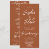 Modernes Minimalistisches Hochzeitsprogramm für Si (Vorne/Hinten)