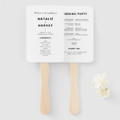 Modernes Minimalistisches Hochzeitsprogramm Handfa Fächer (Vorne und Hinten)