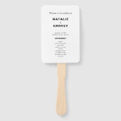 Modernes Minimalistisches Hochzeitsprogramm Handfa Fächer (Vorderseite)