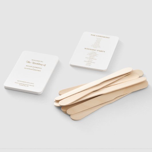 Modernes Minimalistisches Hochzeitsprogramm Handfa Fächer (Non-assembled)