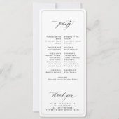 Modernes, minimalistisches Hochzeitsprogramm in Sc (Rückseite)