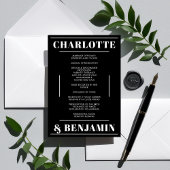 Modernes Minimalistisches Hochzeitsprogramm in Wei Einladung