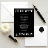 Modernes Minimalistisches Hochzeitsprogramm in Wei Einladung