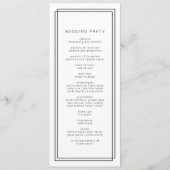 Modernes Minimalistisches Hochzeitsprogramm / JAHR Programm (Rückseite)