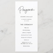 Modernes, minimalistisches Hochzeitsprogramm Programm (Vorderseite)