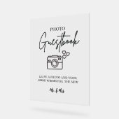 Modernes Minimalistisches Hochzeitssegment Foto Gä Acrylschild (Winkel)