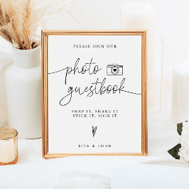 Modernes Minimalistisches Hochzeitssegment Foto Gä Poster