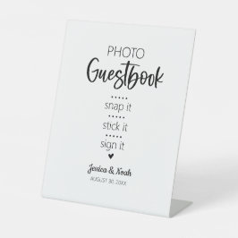 Modernes Minimalistisches Hochzeitssegment Foto Gä Sockelschild