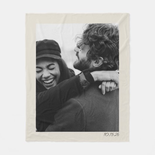 Modernes Minimalistisches Hochzeitssemble Foto und Fleecedecke (Vorderseite)