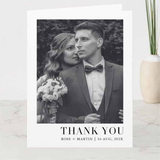 Modernes Minimalistisches Hochzeitsstipendium - Fo Dankeskarte (Vorderseite)