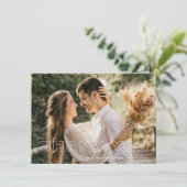 Modernes Minimalistisches Hochzeitsstipendium - Fo Dankeskarte (Stehend Vorderseite)