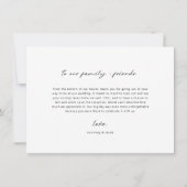 Modernes Minimalistisches Hochzeitsstipendium - Fo Dankeskarte (Rückseite)