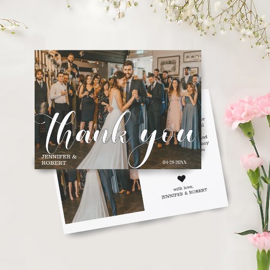 Modernes Minimalistisches Hochzeitsstipendium - Fo Dankeskarte