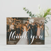 Modernes Minimalistisches Hochzeitsstipendium - Fo Dankeskarte (Stehend Vorderseite)