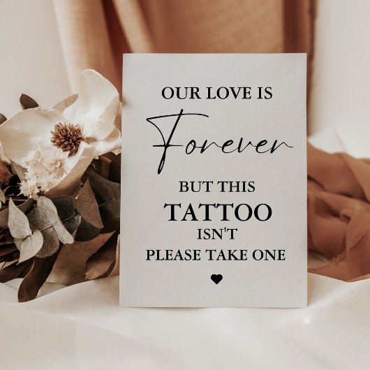 Modernes Minimalistisches Hochzeitsszeichen Tattoo Sockelschild