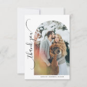 Modernes Minimalistisches Hochzeitsszenario Foto D Dankeskarte (Vorderseite)