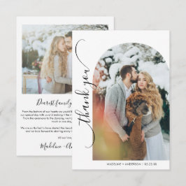 Modernes Minimalistisches Hochzeitsszenario Foto D Dankeskarte