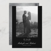 Modernes Minimalistisches Hochzeitsszenario-Foto S Save The Date (Vorne/Hinten)
