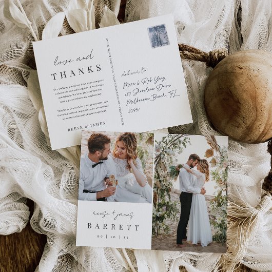 Modernes Minimalistisches Hochzeitsszenario Foto V Postkarte