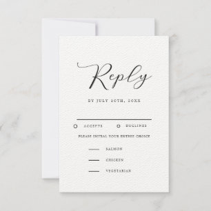 Modernes Minimalistisches Hochzeitsszenario mit Wa RSVP Karte