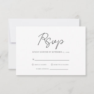 Modernes Minimalistisches Hochzeitsszenario RSVP Karte
