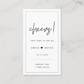 Modernes Minimalistisches Hochzeitsticket Visitenkarte