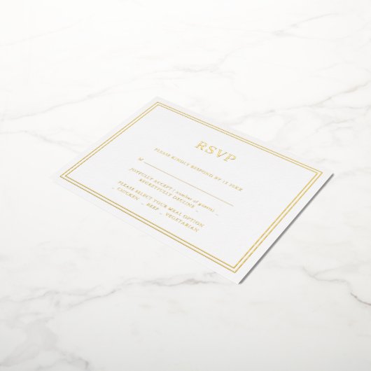 Modernes Minimalistisches Hochzeitstipendium Folie Einladungspostkarte (Gedreht)