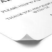 Modernes Minimalistisches Hochzeitsweidezeichen Poster (Ecke)