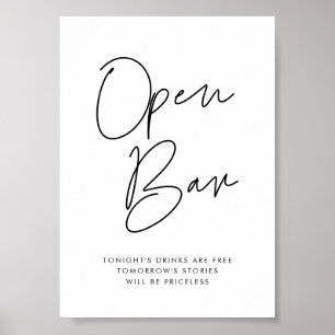 Modernes Minimalistisches Hochzeitszeichen Offenes Poster