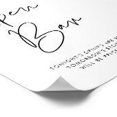 Modernes Minimalistisches Hochzeitszeichen Offenes Poster (Ecke)