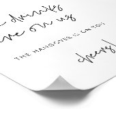 Modernes Minimalistisches Hochzeitszeichen Offenes Poster (Ecke)