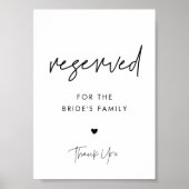 Modernes Minimalistisches Hochzeitszeichen Poster (Vorne)