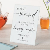 modernes minimalistisches Hochzeitszeichen Sockelschild (In Situ)