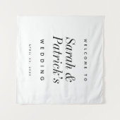 Modernes Minimalistisches Hochzeitszeichen Wandteppich (Vorderseite (Horizontal))