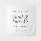 Modernes Minimalistisches Hochzeitszeichen Wandteppich (Vorderseite)