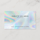 Modernes Minimalistisches Holografisches Beruflich Terminkarte (Rückseite)