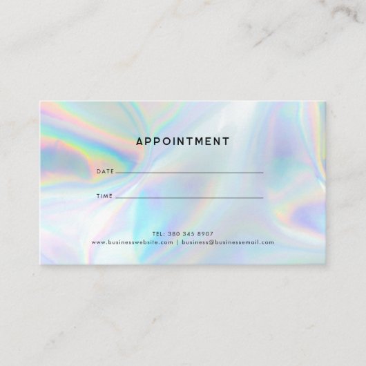 Modernes Minimalistisches Holografisches Beruflich Terminkarte (Vorderseite)