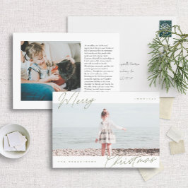 Modernes Minimalistisches Horizontal Frohe Weihnac Feiertagskarte