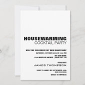 Modernes Minimalistisches Housewarming Cocktail Pa Einladung (Vorderseite)