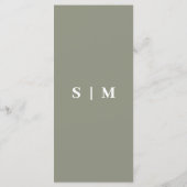 Modernes Minimalistisches I spy Hochzeitsspiel Sha Menükarte (Rückseite)