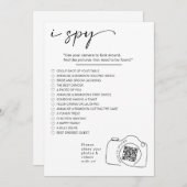 Modernes Minimalistisches I spy Hochzeitsspiel Sha Programm (Vorne/Hinten)