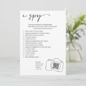 Modernes Minimalistisches I spy Hochzeitsspiel Sha Programm (Stehend Vorderseite)