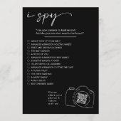 Modernes Minimalistisches I spy Hochzeitsspiel Sha Programm (Vorderseite)