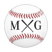 modernes minimalistisches Initialen-Monogramm-Logo Baseball (Rückseite)