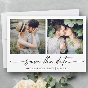 Modernes Minimalistisches Ink Script 2 Foto Save The Date