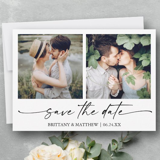 Modernes Minimalistisches Ink Script 2 Foto Save The Date