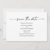 Modernes Minimalistisches Ink Script 5 Foto Save The Date (Rückseite)
